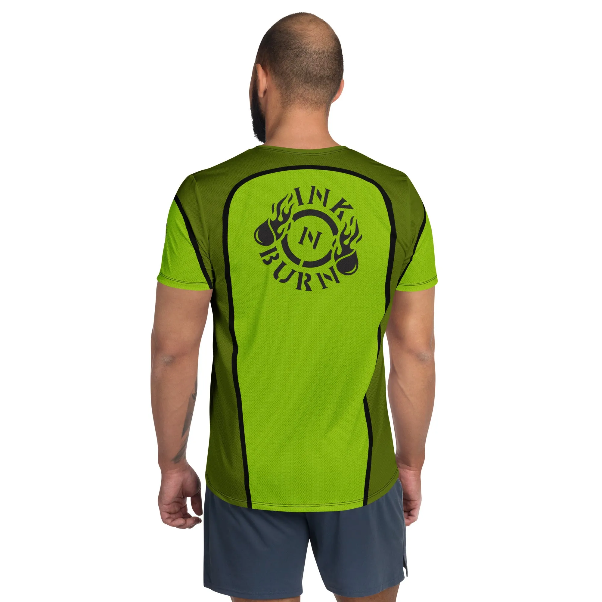 Mens Run or Die™ Green Tech Shirt sold by INKnBURN product image thumbnail 2