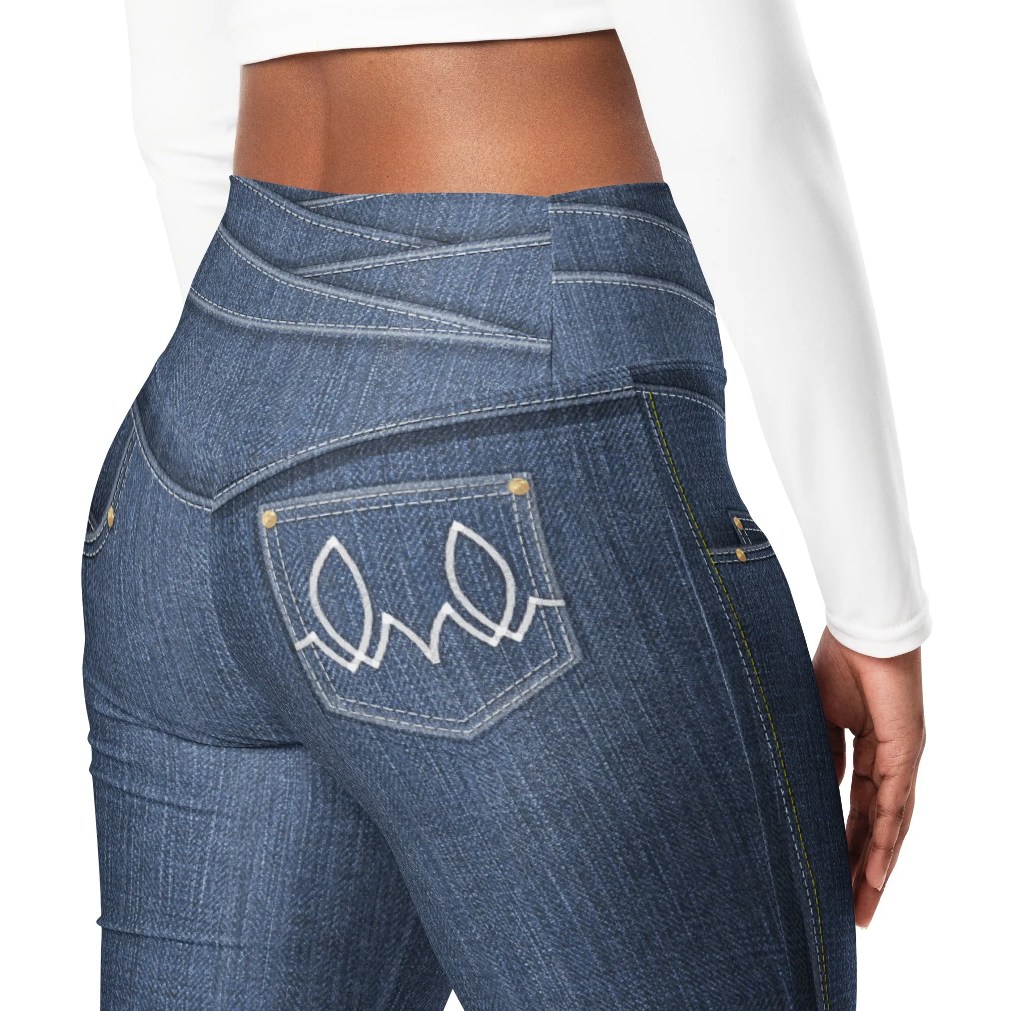 True Blue Denim Yoga Pants w/Pocket sold by INKnBURN product image thumbnail 5