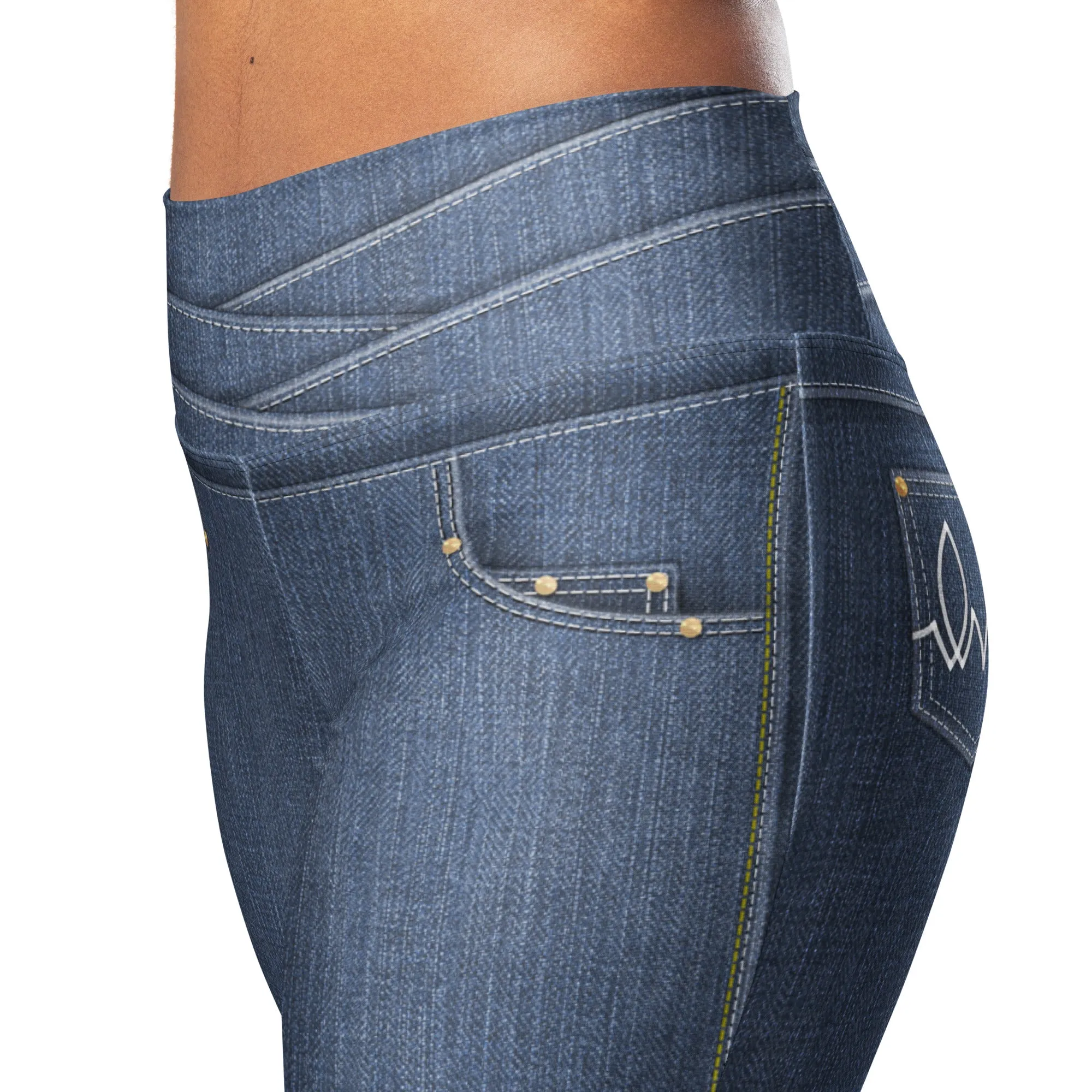 True Blue Denim Yoga Pants w/Pocket sold by INKnBURN product image thumbnail 3