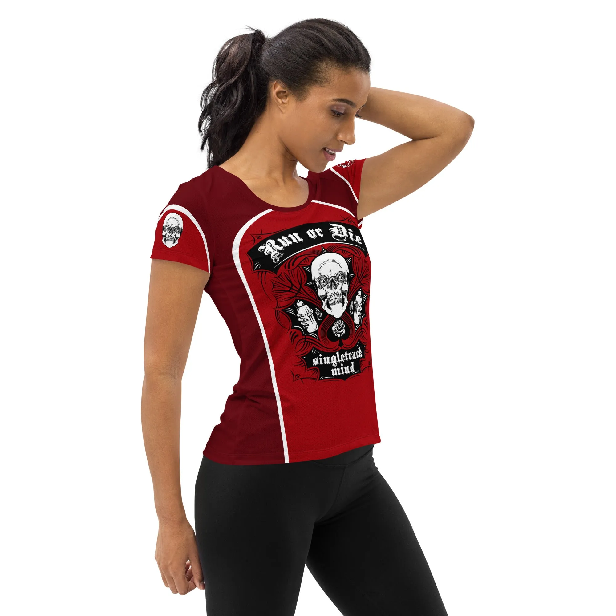 Run or Die™ Red Scoop Neck Tech sold by INKnBURN product image thumbnail 4
