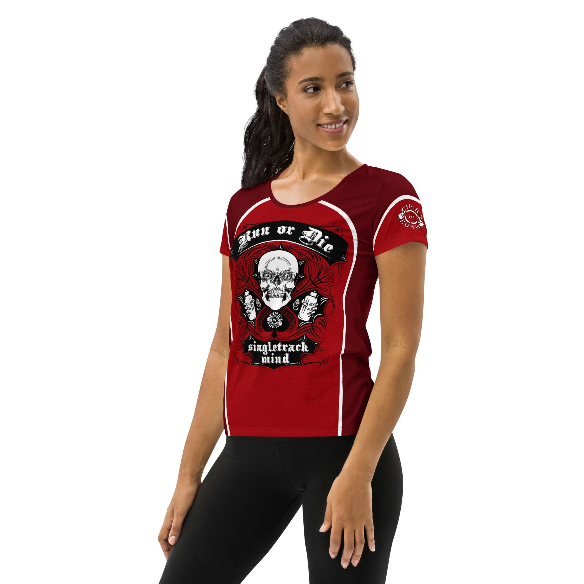 Run or Die™ Red Scoop Neck Tech sold by INKnBURN product image thumbnail 3