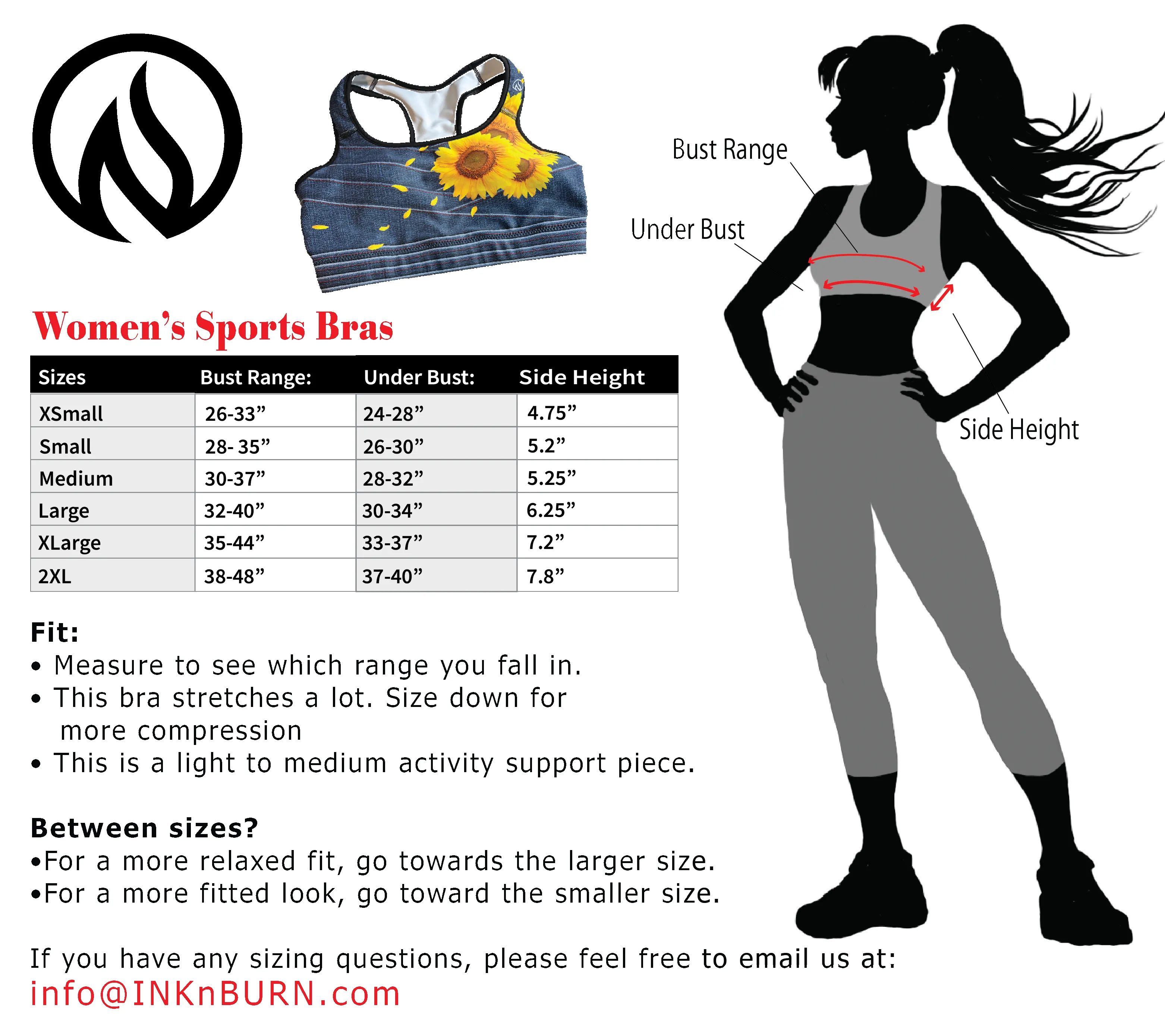Ascent Padded Sports Bra sold by INKnBURN product image thumbnail 5