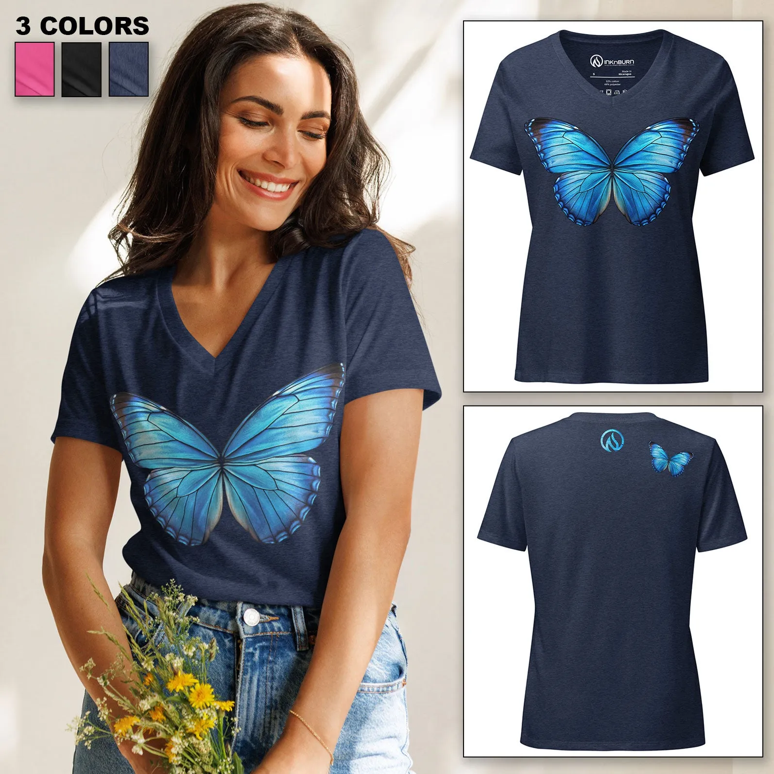 Ascent V-Neck Cotton T-Shirt (3 Colors) sold by INKnBURN product image thumbnail 2