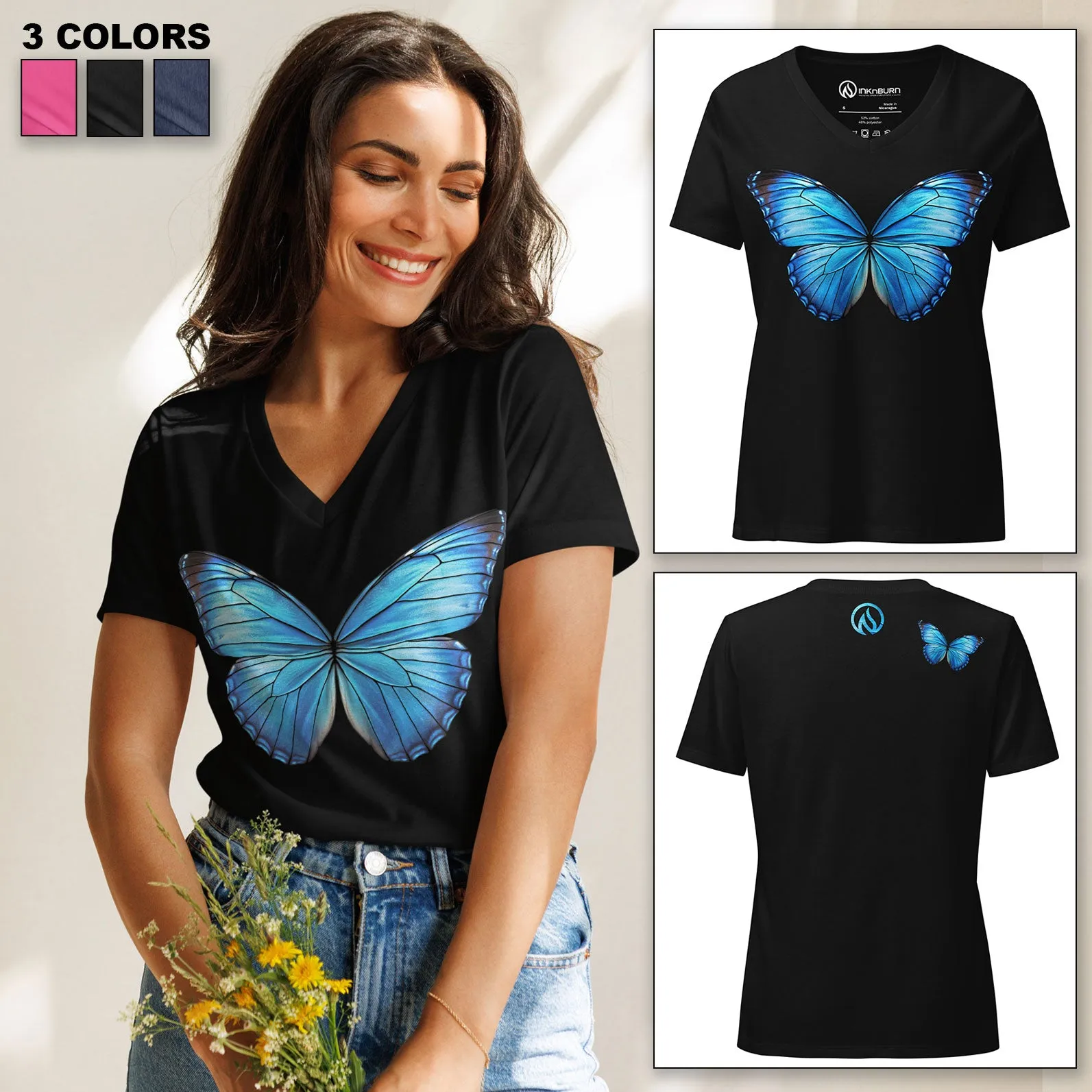 Ascent V-Neck Cotton T-Shirt (3 Colors) sold by INKnBURN product image thumbnail 3
