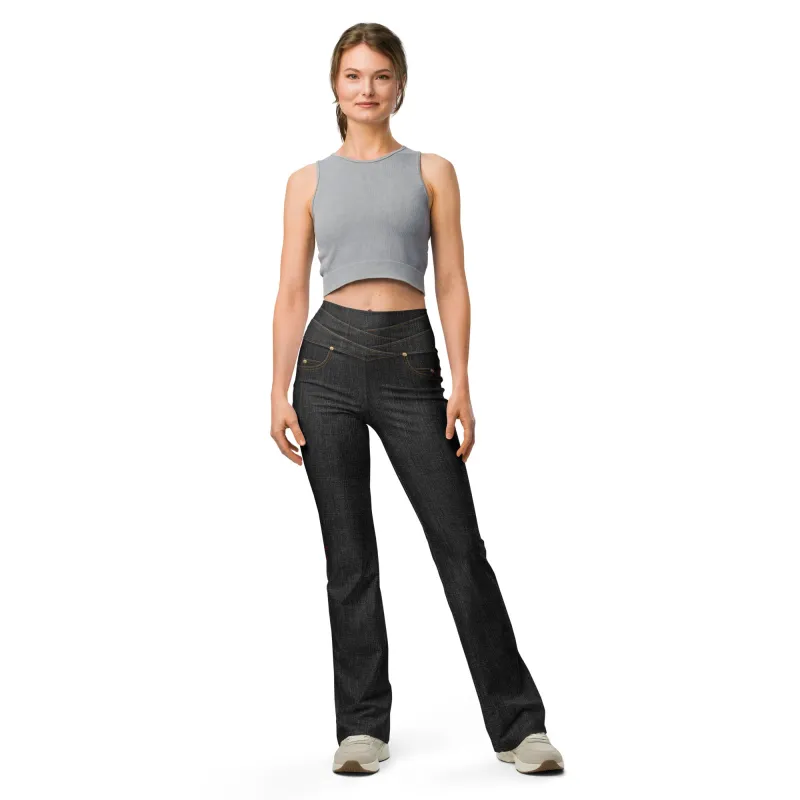 Black Denim Yoga Pants w/ Pocket sold by INKnBURN