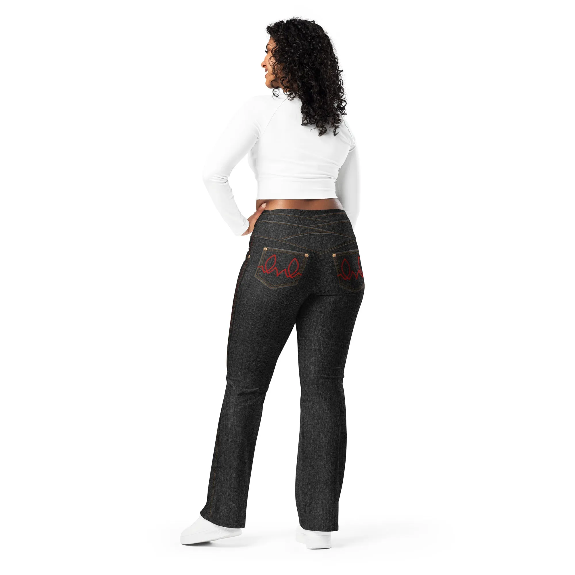 Black Denim Yoga Pants w/ Pocket sold by INKnBURN product image thumbnail 3