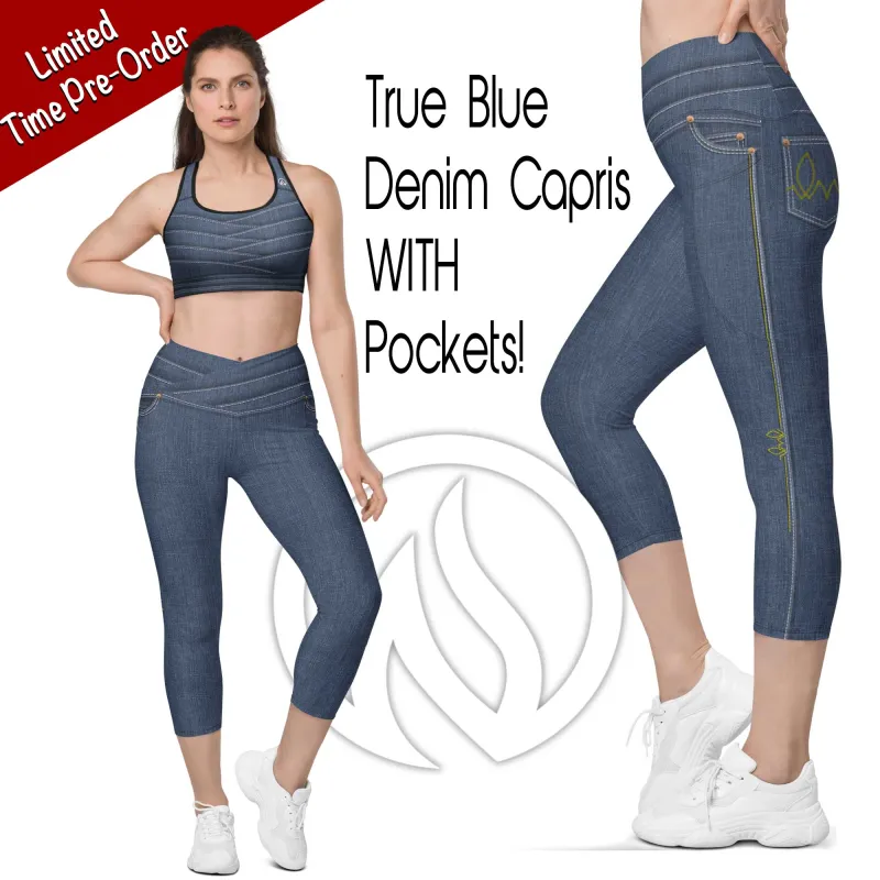 True Blue Denim Capris w/Pockets made by INKnBURN