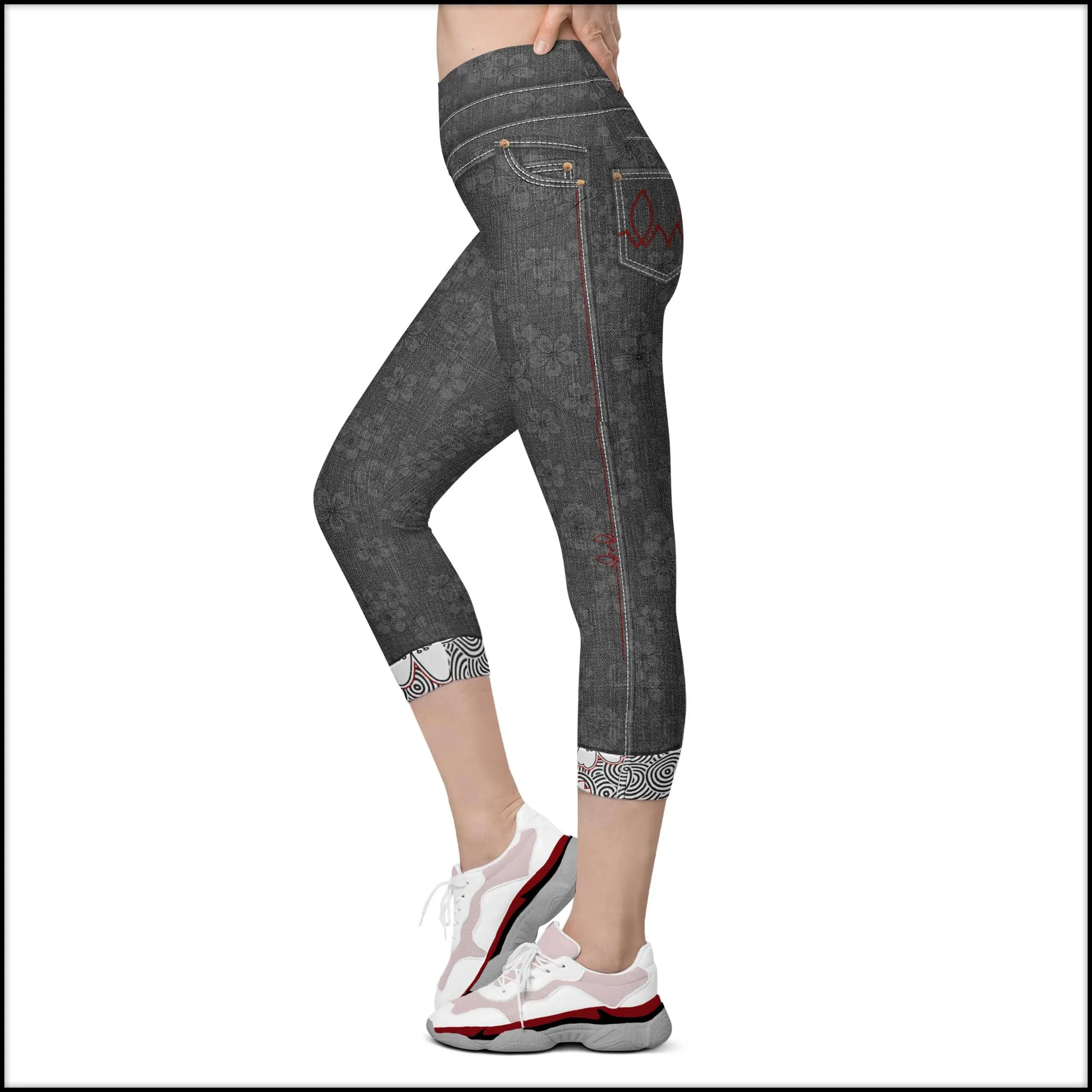 Sakura Rain Capris w/Pockets sold by INKnBURN product image thumbnail 4