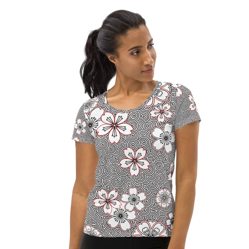 Sakura Rain Scoop Neck Tech made by INKnBURN