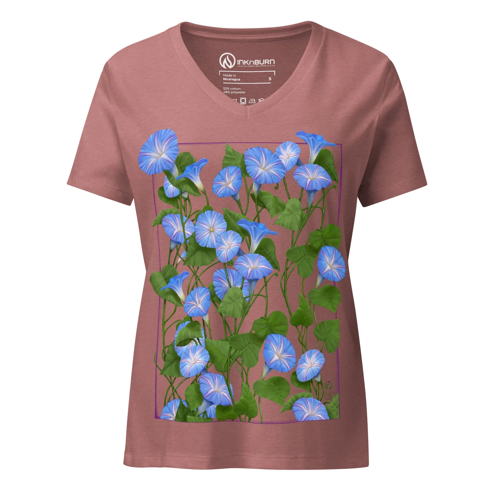 Morning Glory V-Neck T-Shirt sold by INKnBURN product image thumbnail 2