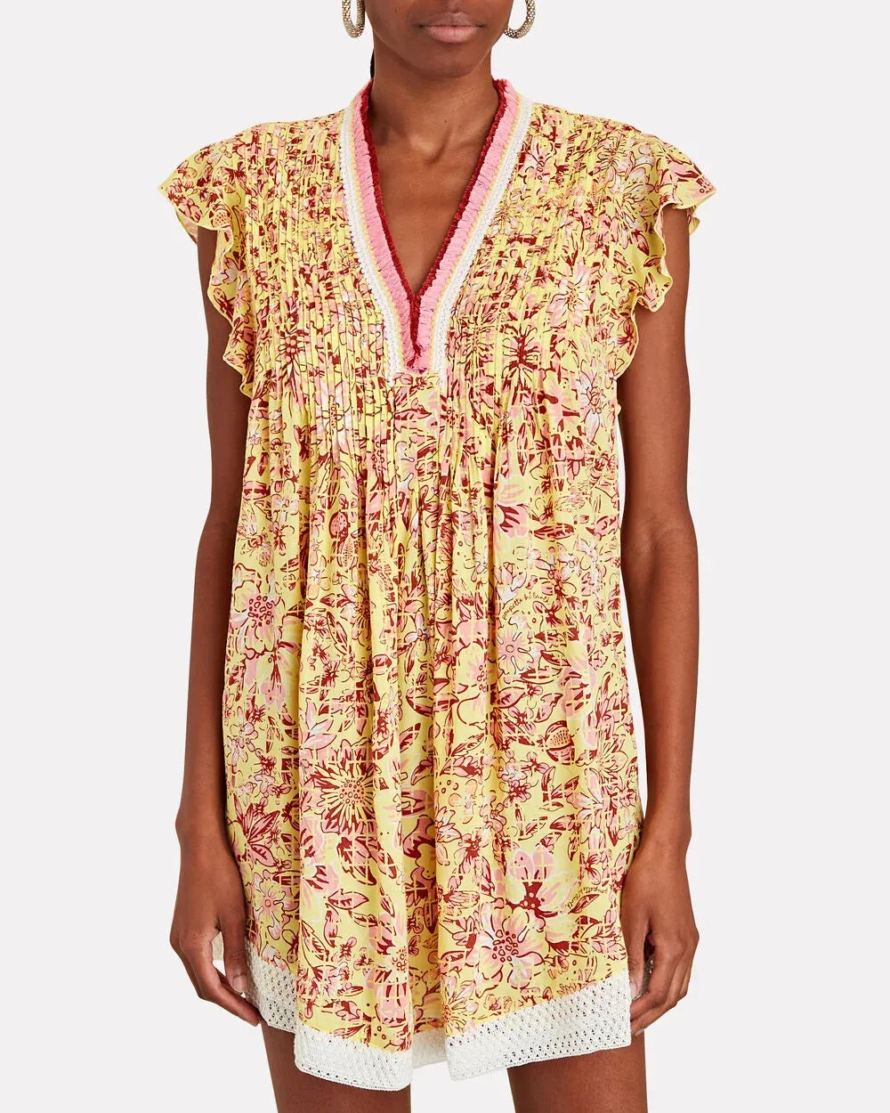 Sasha Ruffled Voile Mini Dress sold by INTERMIX product image thumbnail 4
