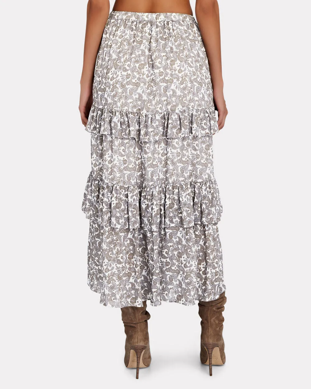 Odette Ruffled Printed Voile Midi Skirt sold by INTERMIX product image thumbnail 5