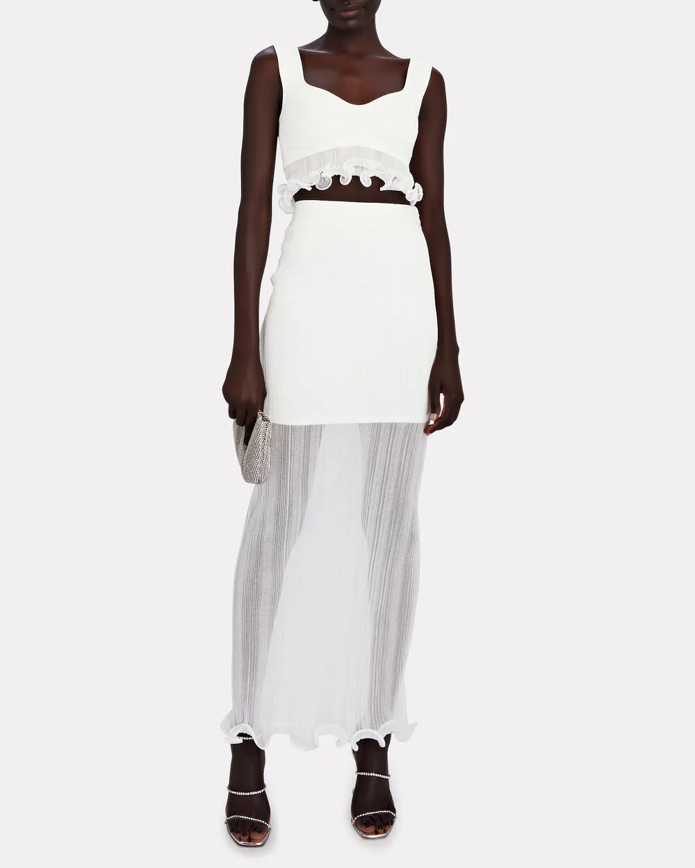 Ruffle-Trimmed Layered Maxi Skirt sold by INTERMIX product image thumbnail 3