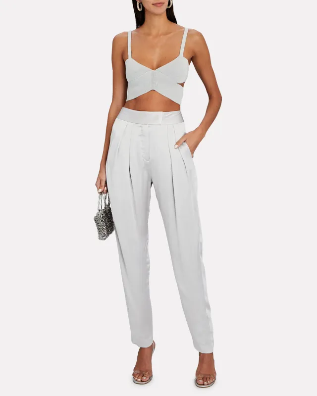 Silk-Satin Tapered Pants sold by INTERMIX