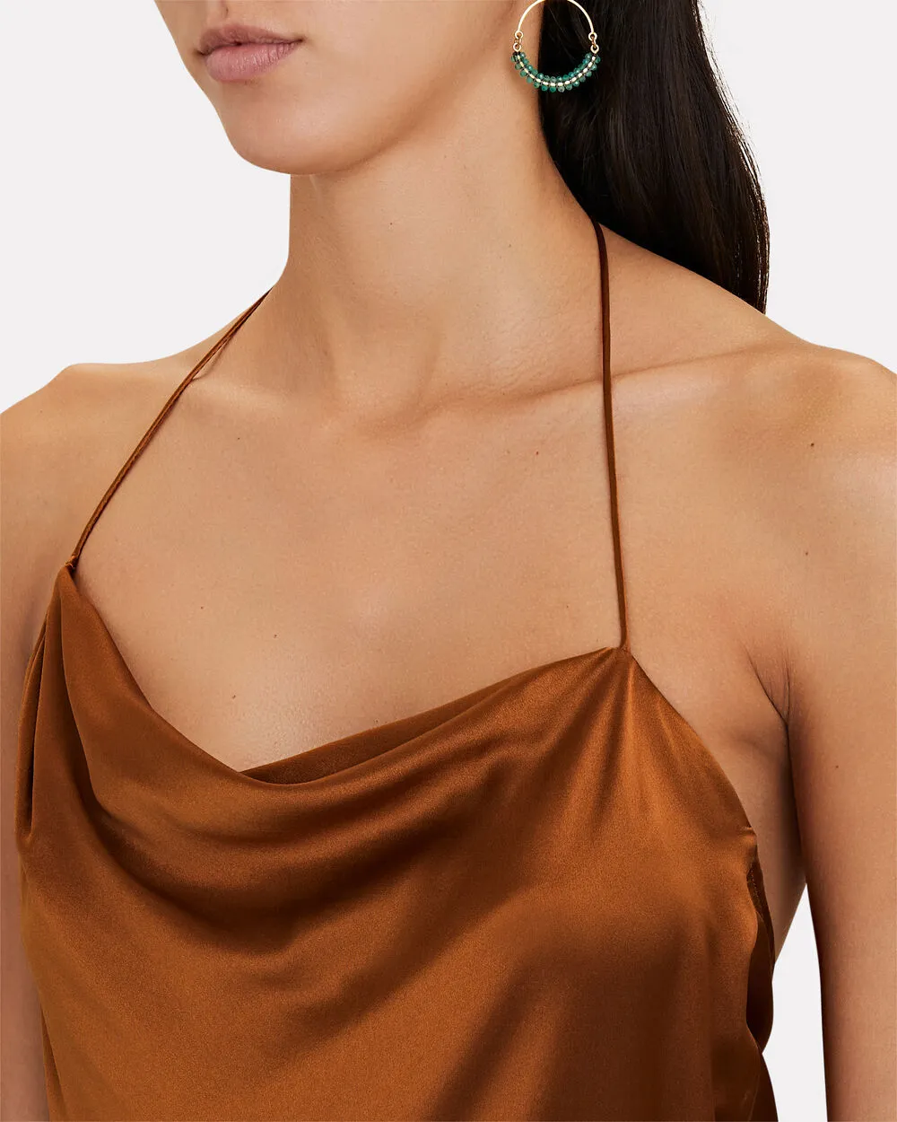 Open-Back Silk Satin Halter Top sold by INTERMIX product image thumbnail 4