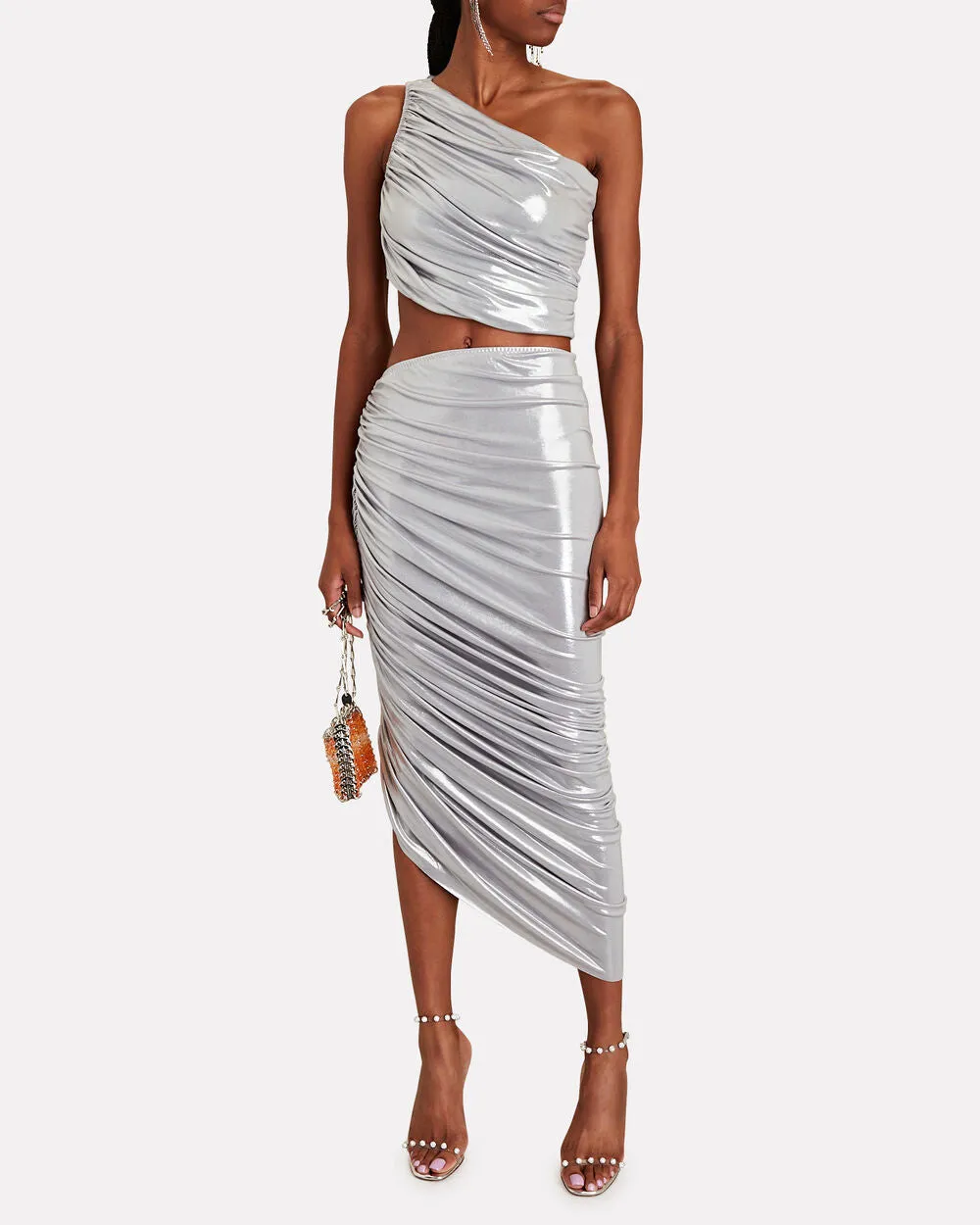 Diana Ruched Lame´Jersey Maxi Skirt sold by INTERMIX product image thumbnail 5