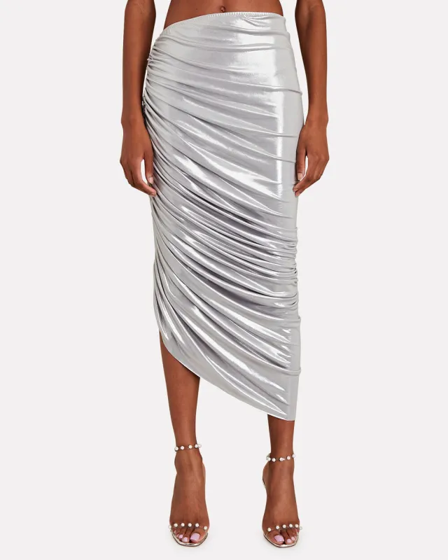 Diana Ruched Lame´Jersey Maxi Skirt sold by INTERMIX