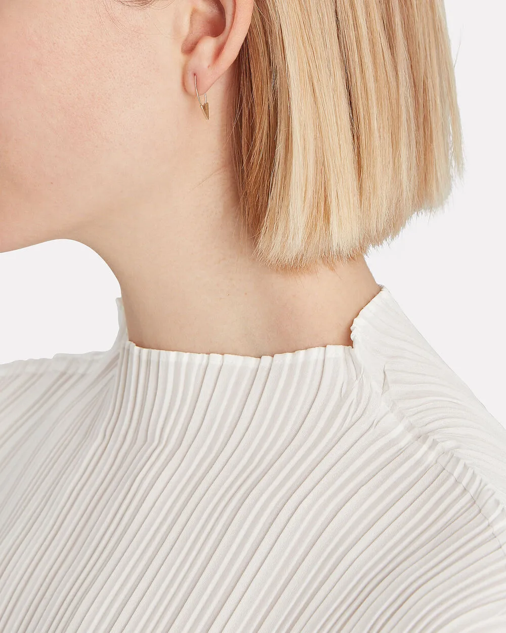 Mini Triangle Safety Pin Single Earring sold by INTERMIX