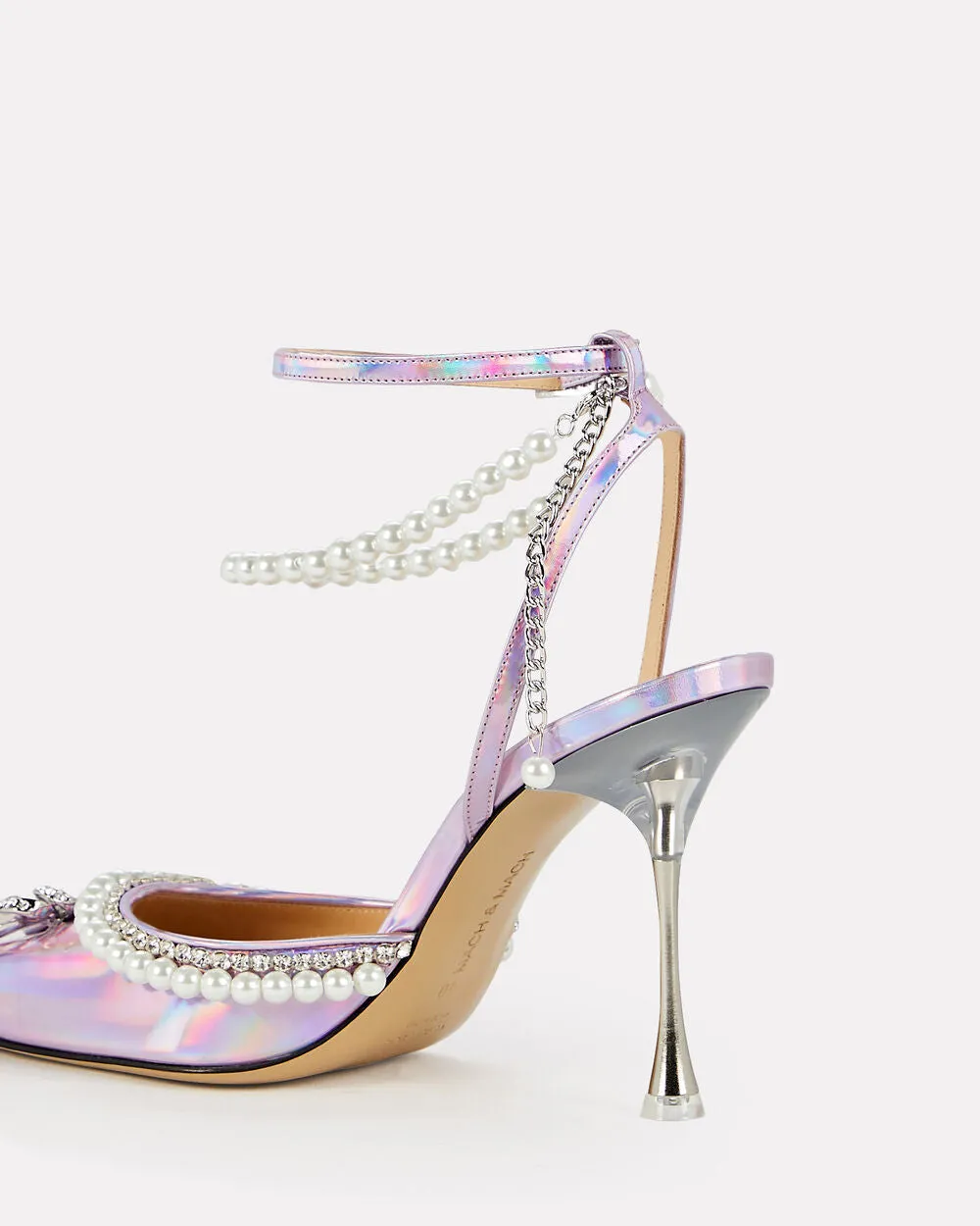 Pearl-Embellished Satin Bow-Heel Sandals sold by INTERMIX product image thumbnail 4