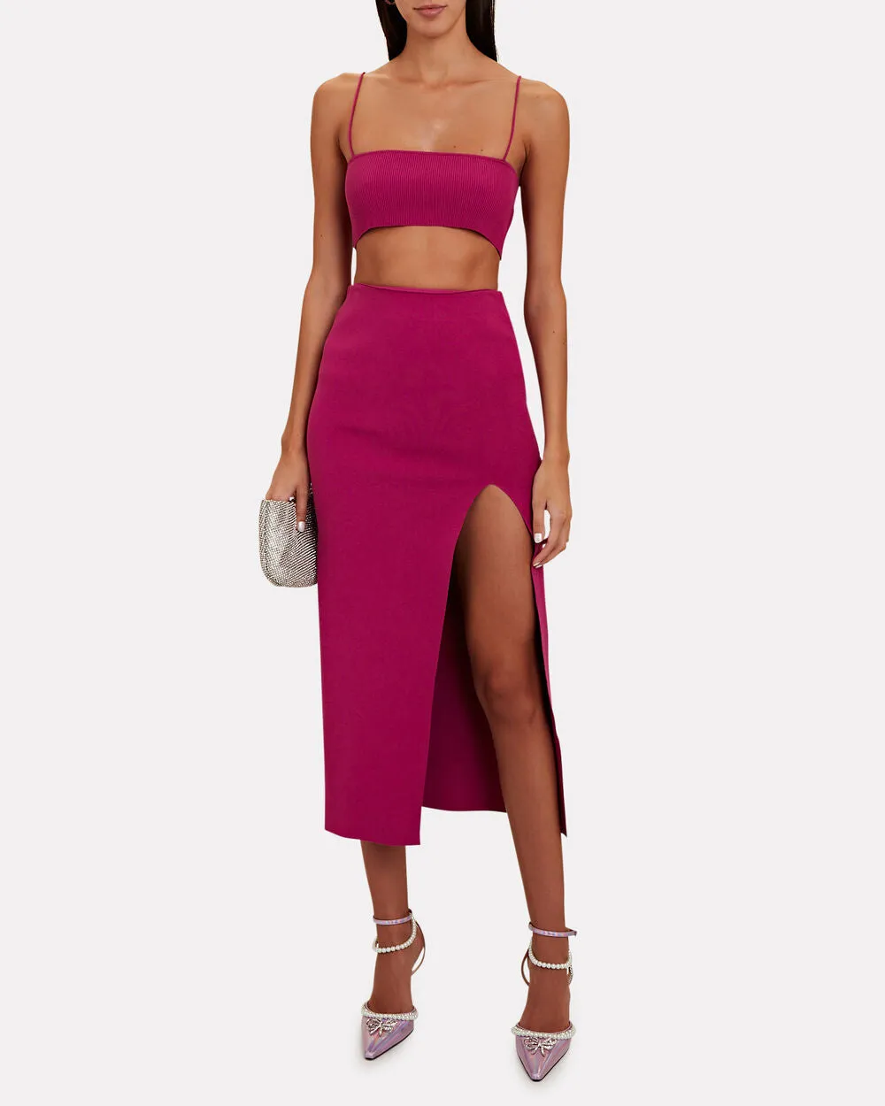 Pearl-Embellished Satin Bow-Heel Sandals sold by INTERMIX product image thumbnail 5