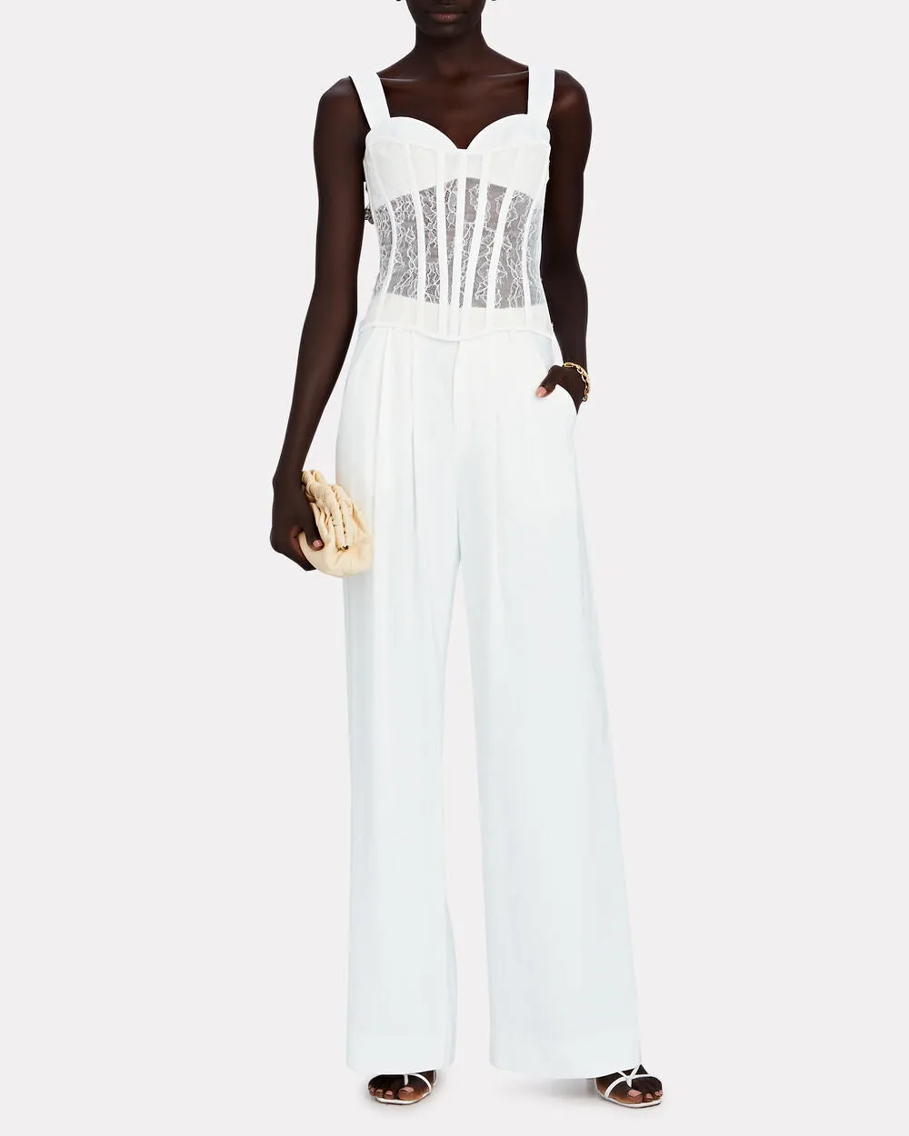 Corded Lace Bustier Corset Top sold by INTERMIX product image thumbnail 5