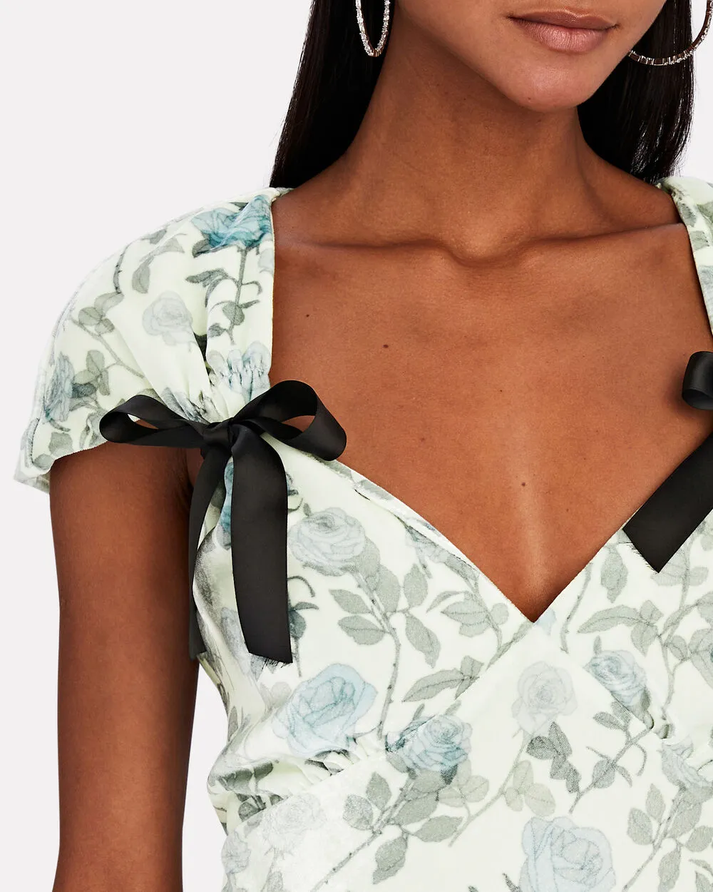 Juliette Floral Velvet Mini Dress sold by INTERMIX product image thumbnail 4