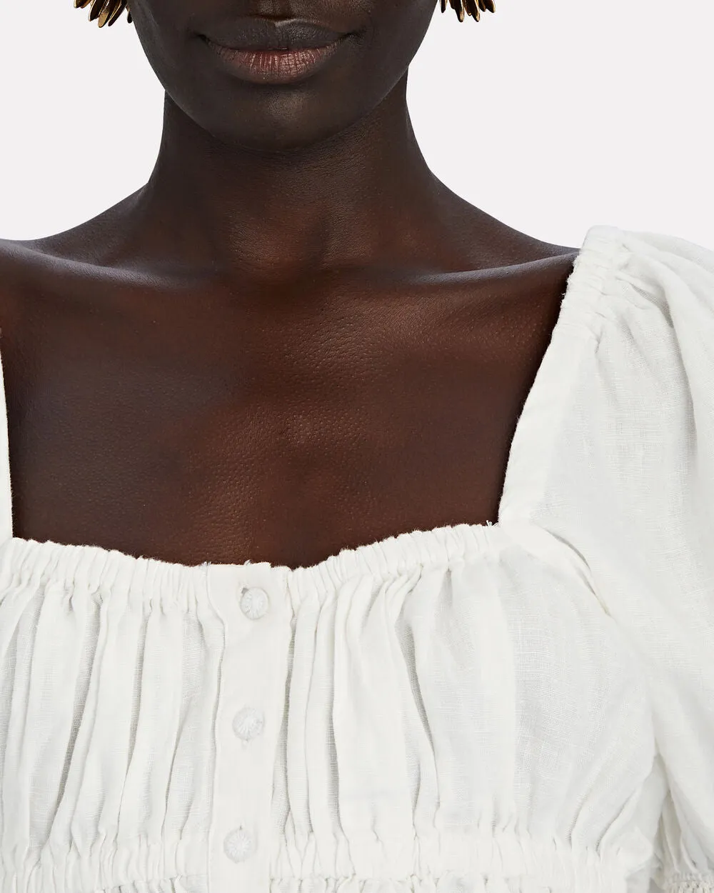 Harley Crochet-Trimmed Linen Top sold by INTERMIX product image thumbnail 4