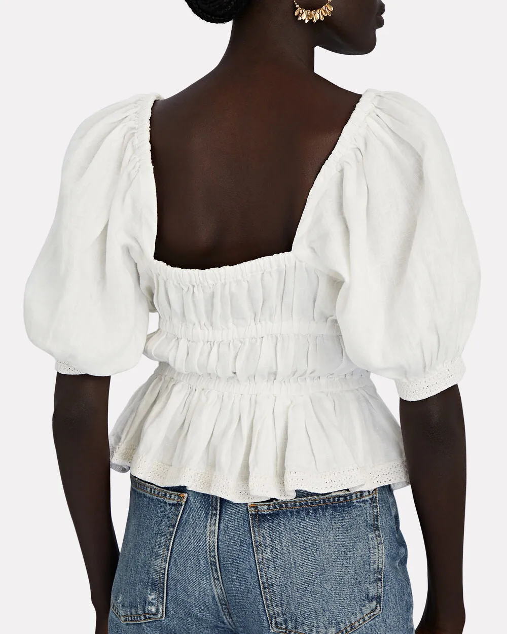 Harley Crochet-Trimmed Linen Top sold by INTERMIX product image thumbnail 2
