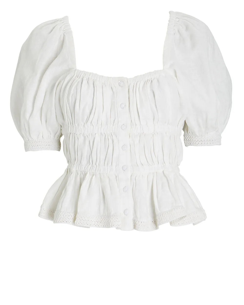 Harley Crochet-Trimmed Linen Top sold by INTERMIX product image thumbnail 5