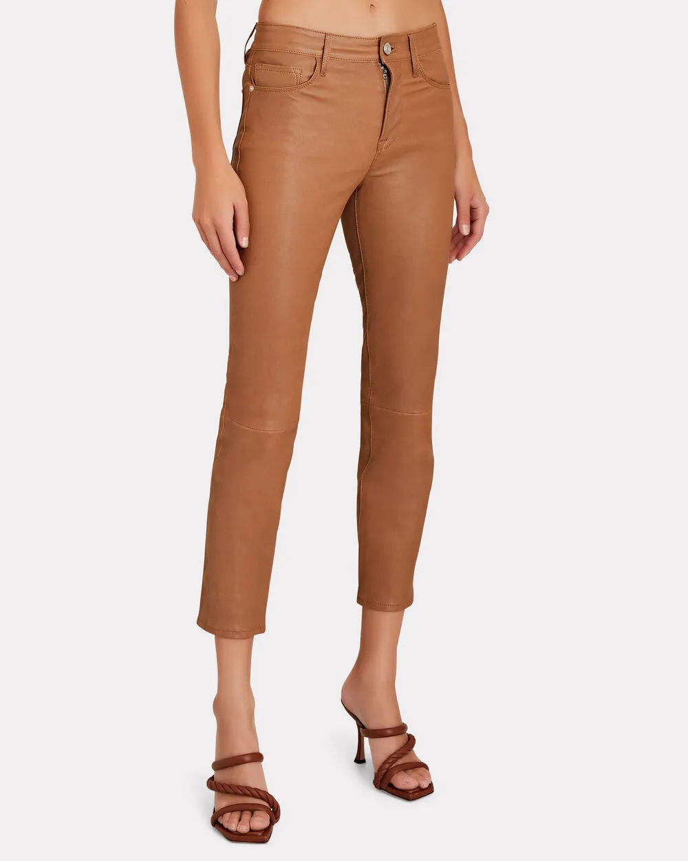 Le High Slim-Straight Leather Pants sold by INTERMIX