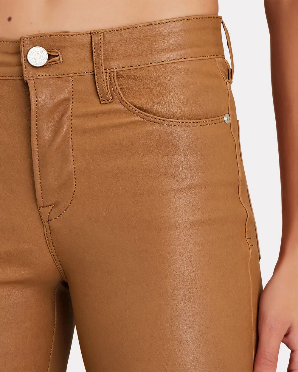 Le High Slim-Straight Leather Pants sold by INTERMIX product image thumbnail 3