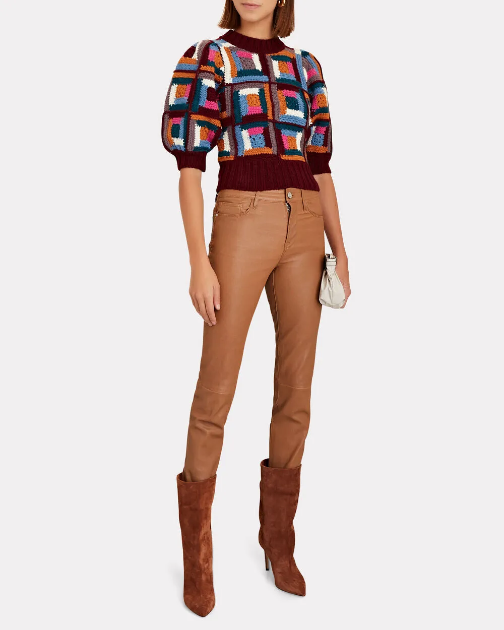 Le High Slim-Straight Leather Pants sold by INTERMIX product image thumbnail 4