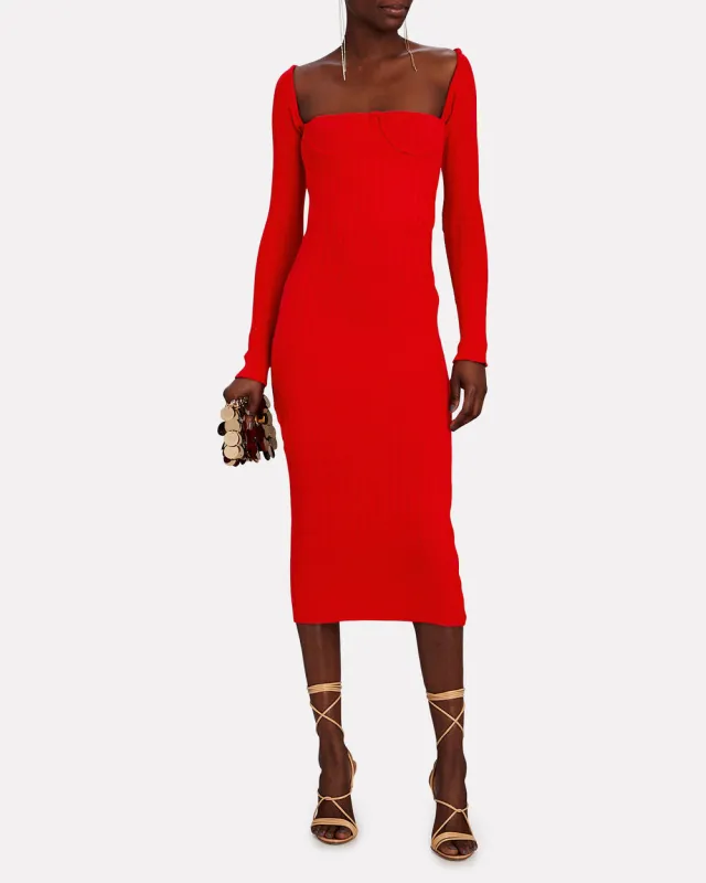 Ribbed Wool-Blend Midi Dress sold by INTERMIX