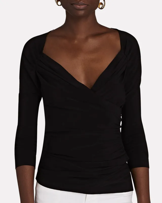 Draped Sweetheart Jersey Top sold by INTERMIX
