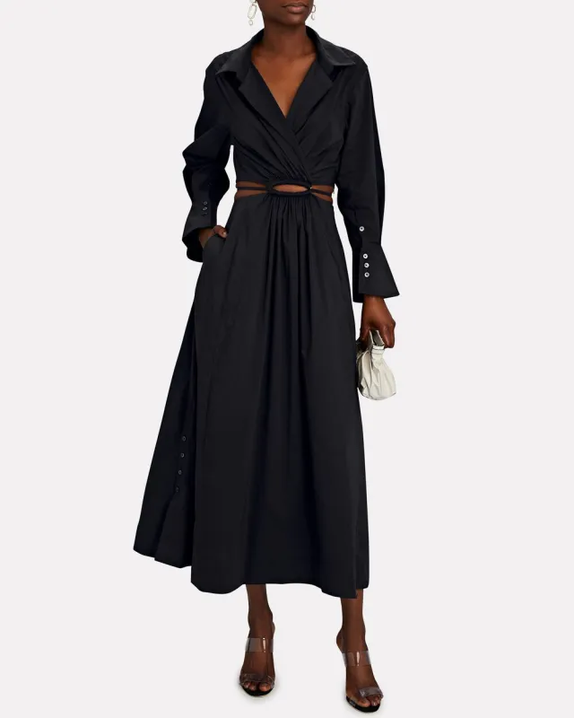Alex Cut-Out Poplin Shirt Dress sold by INTERMIX