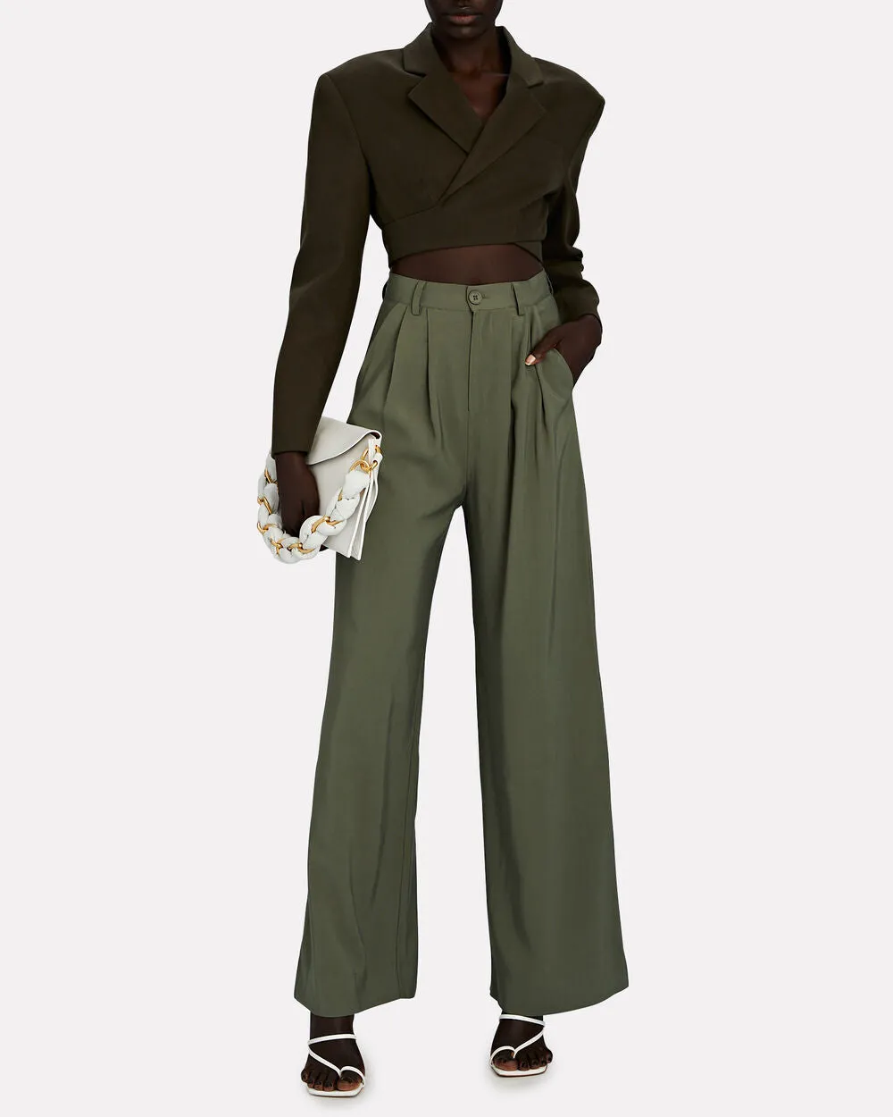 Fabi Pleated Wide-Leg Pants sold by INTERMIX