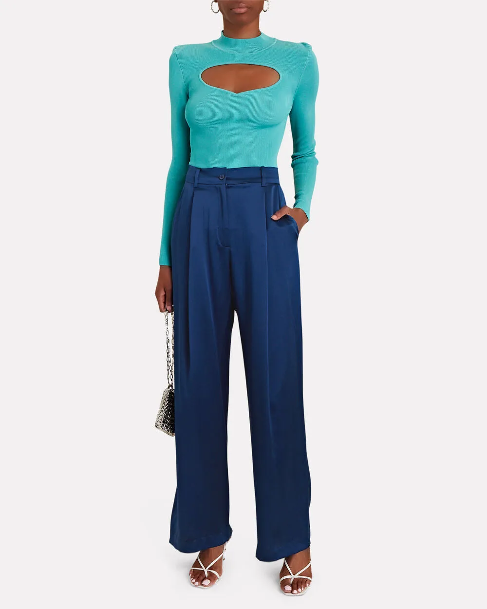 Emerson Pleated Silk Wide-Leg Pants sold by INTERMIX product image thumbnail 5