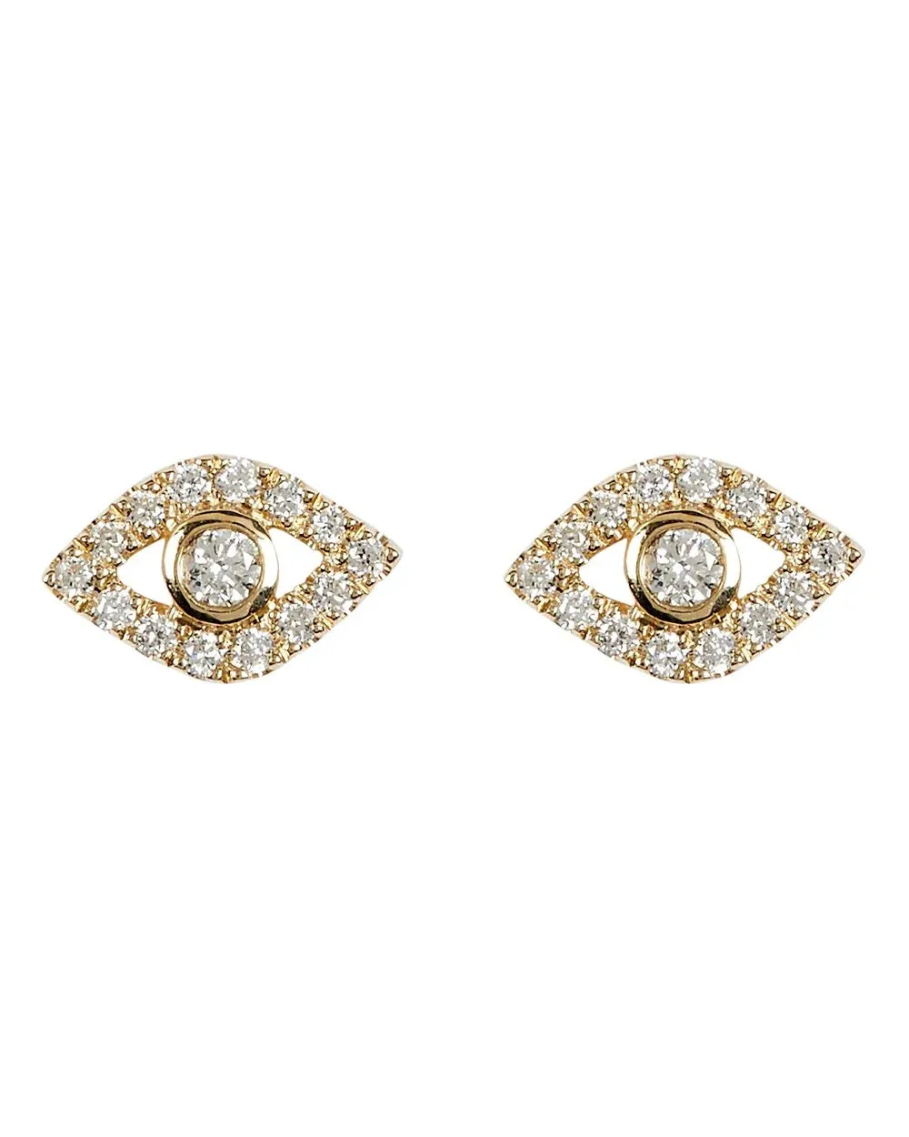 Small Bezel Evil Eye Stud Earrings sold by INTERMIX product image thumbnail 2