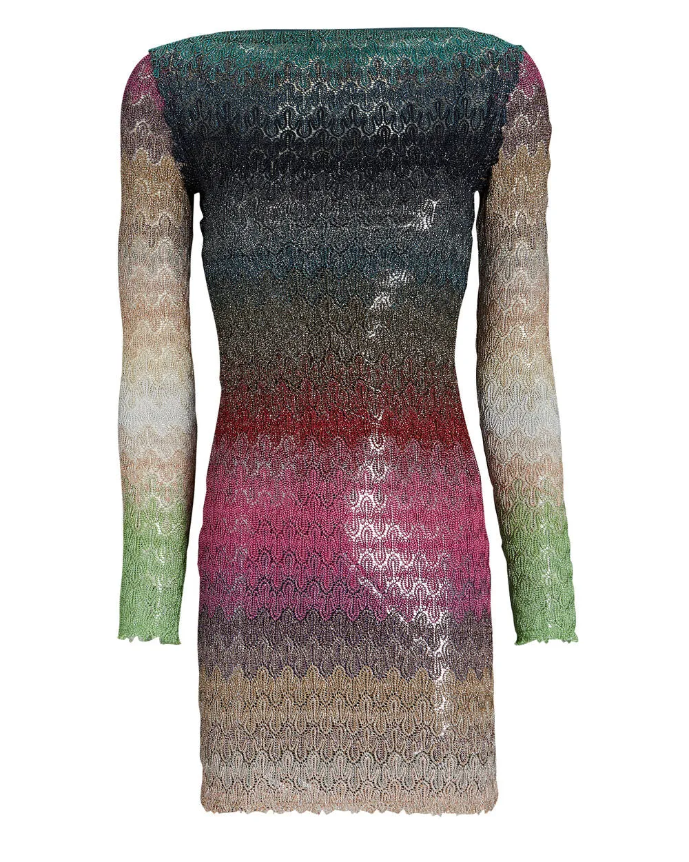 Ombre Metallic Crochet Knit Mini Dress sold by INTERMIX product image thumbnail 5