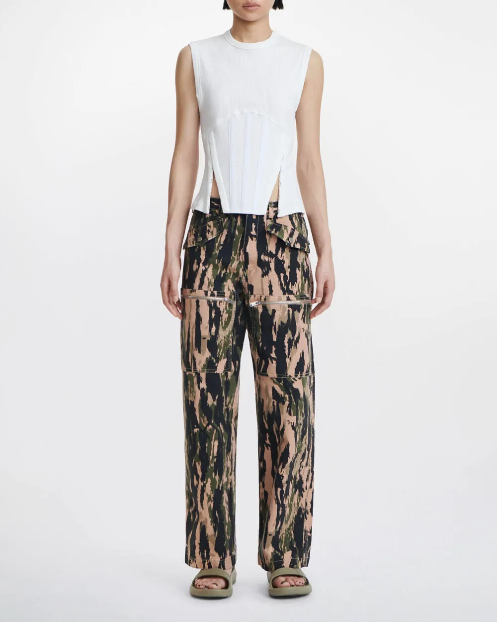 Split Hem Corset Tank sold by INTERMIX product image thumbnail 3