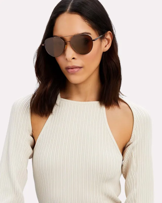Oversized Aviator Sunglasses made by Bottega Veneta