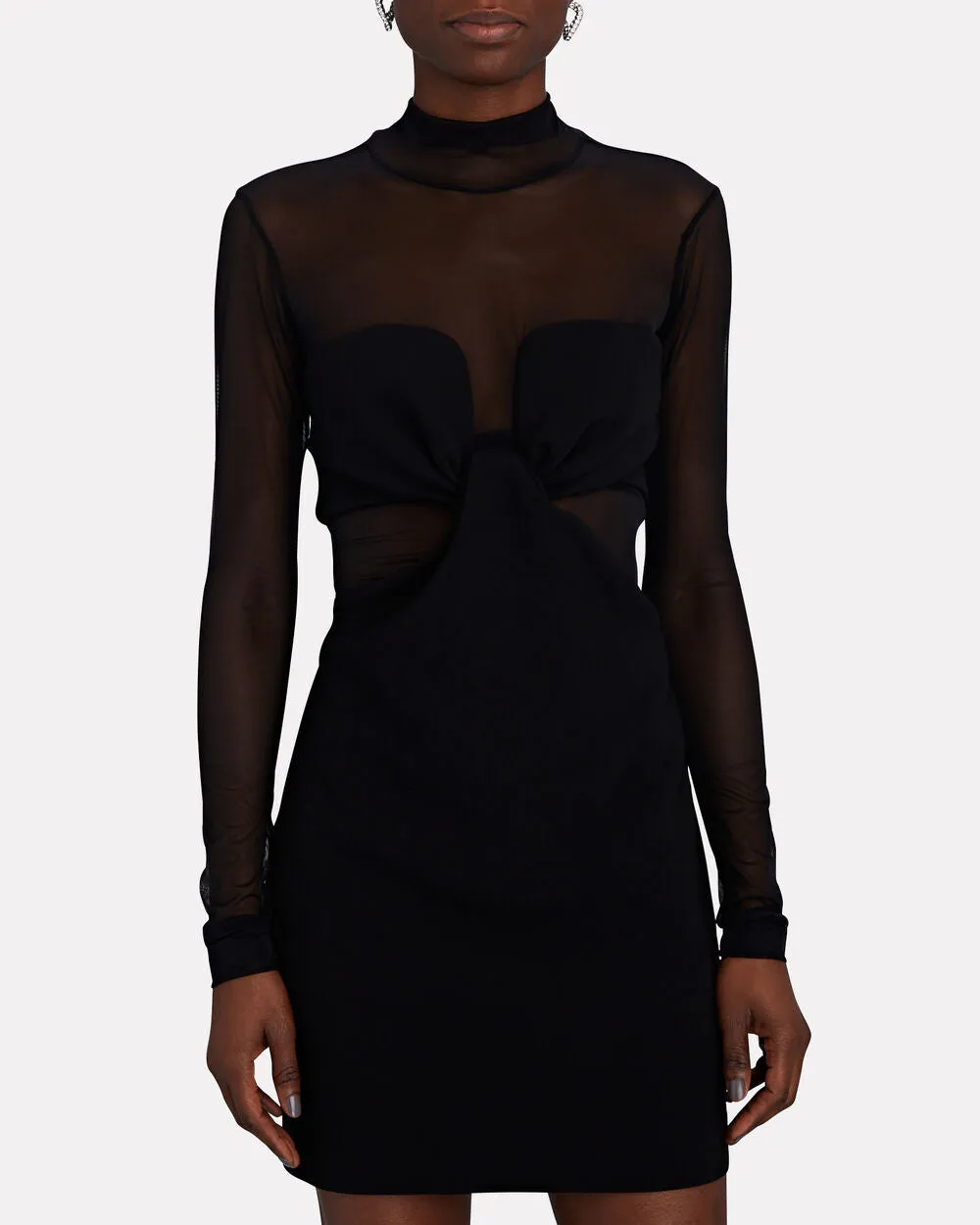 Rita Illusion Tulle & Crepe Mini Dress sold by INTERMIX product image thumbnail 3