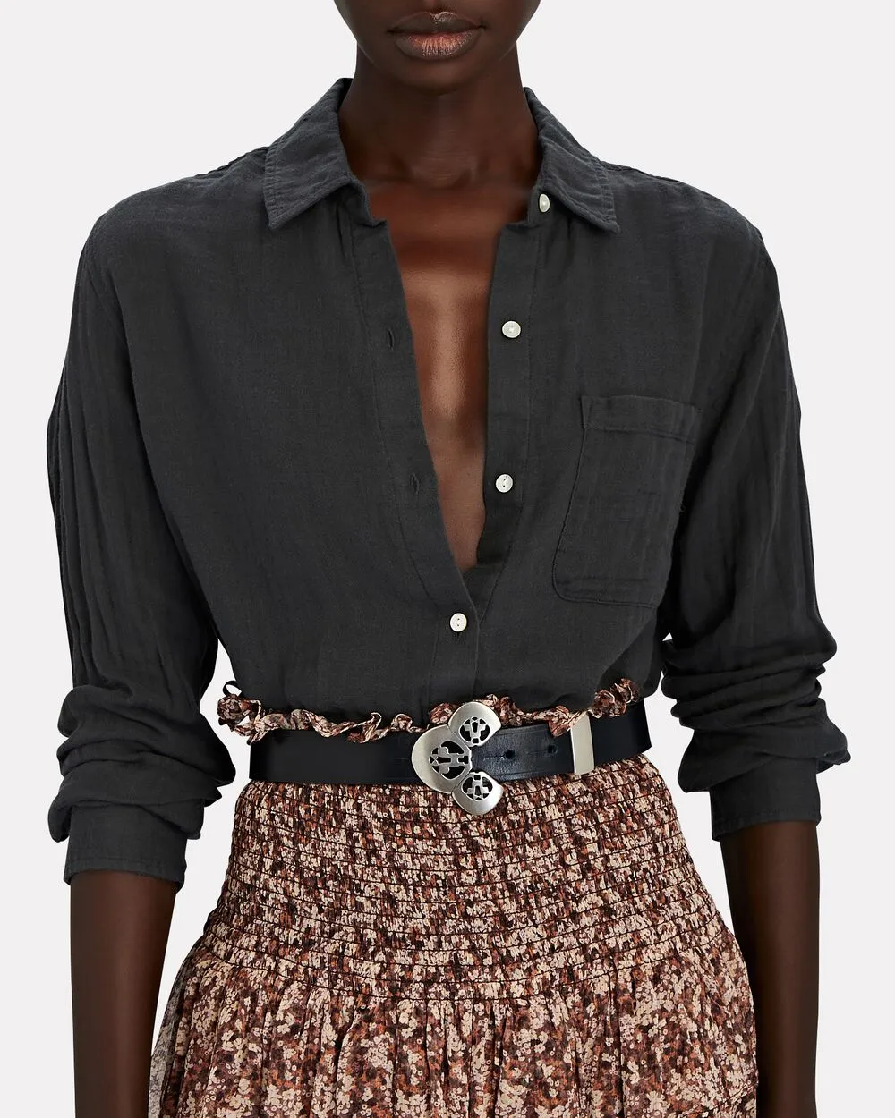 Hadley Cotton Gauze Button-Down Shirt sold by INTERMIX