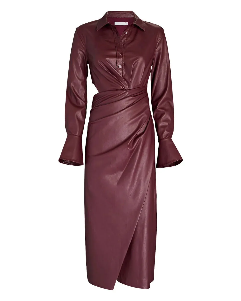 Mara Draped Vegan Leather Midi Dress sold by INTERMIX product image thumbnail 4