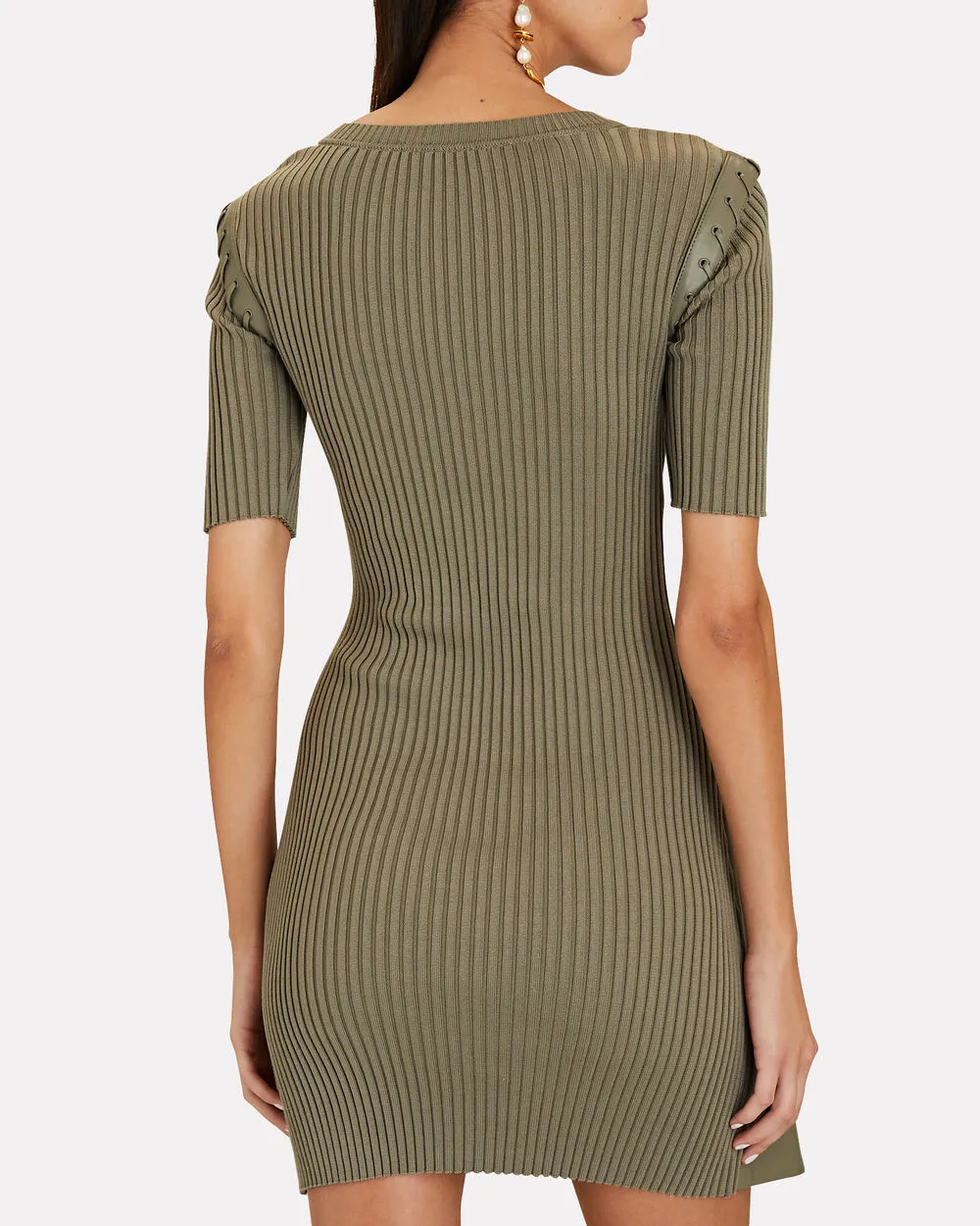 Gianina Vegan Leather Rib Knit Mini Dress sold by INTERMIX product image thumbnail 2