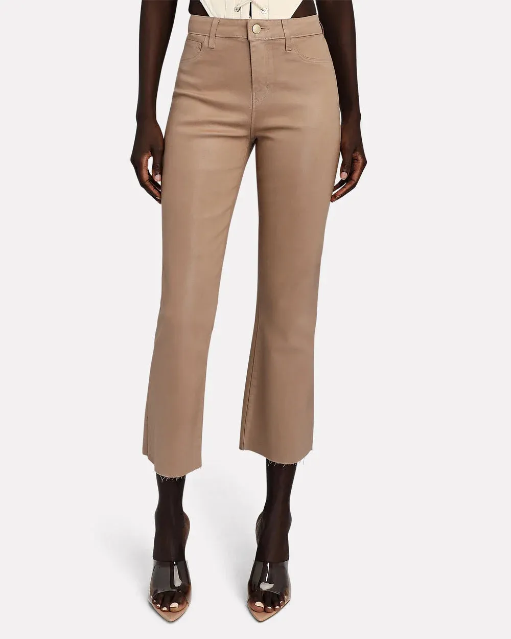 Kendra High Rise Crop Flare sold by INTERMIX