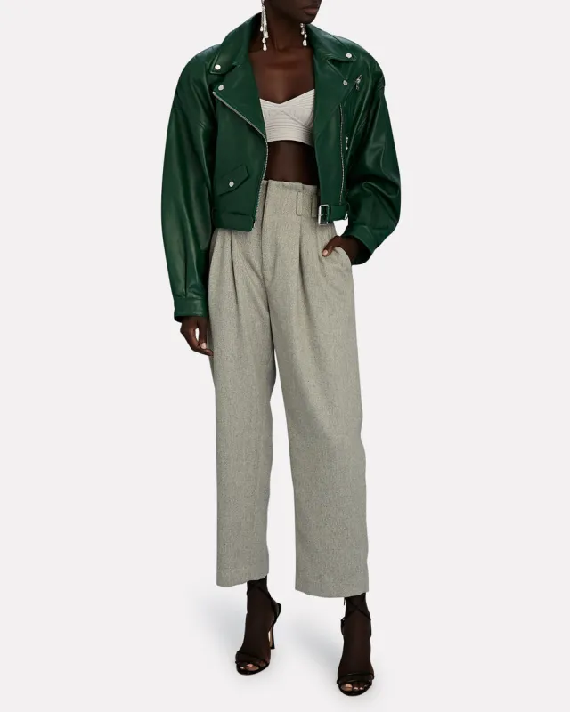 Nelson Flannel Cropped Pants sold by INTERMIX