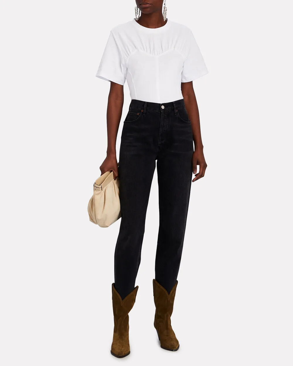 Zazie Bustier-Detail Cotton T-Shirt sold by INTERMIX product image thumbnail 2