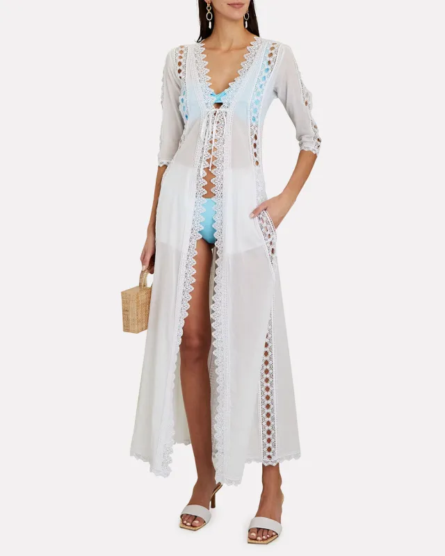 Ali Lace-Trimmed Cotton-Blend Kaftan sold by INTERMIX