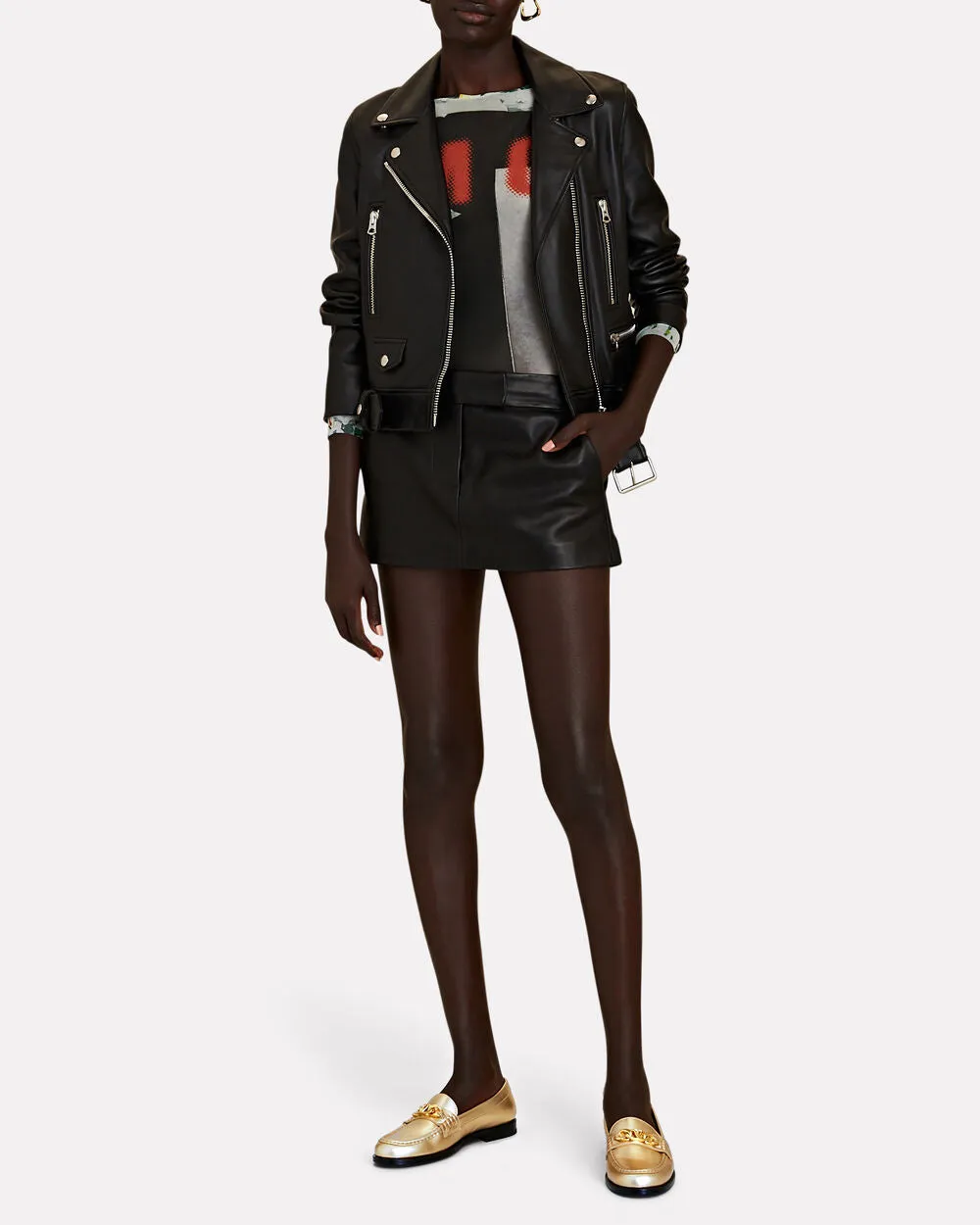 Vlogo Chain Metallic Leather Loafers sold by INTERMIX product image thumbnail 4